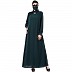 Casual Dress abaya with Pleats- Bottle Green Casual Dress abaya with Pleats- Bottle Green